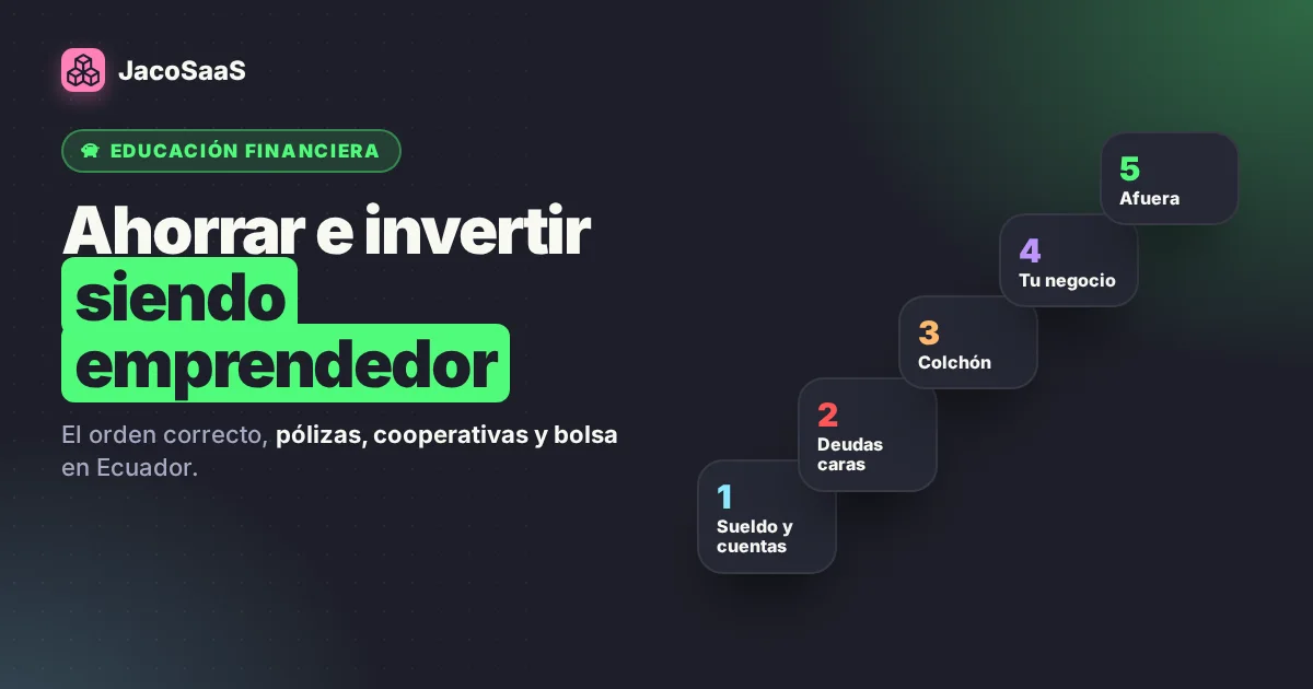 Ahorro e inversión para emprendedores en Ecuador: por dónde empezar