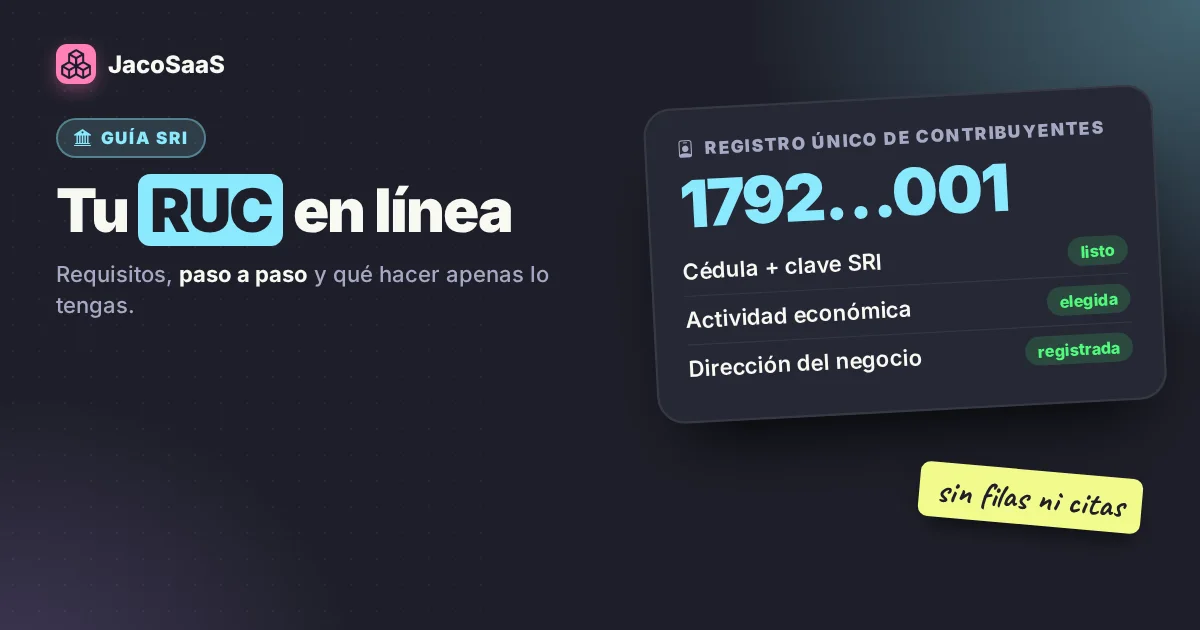 Cómo sacar el RUC en línea en 2026, paso a paso