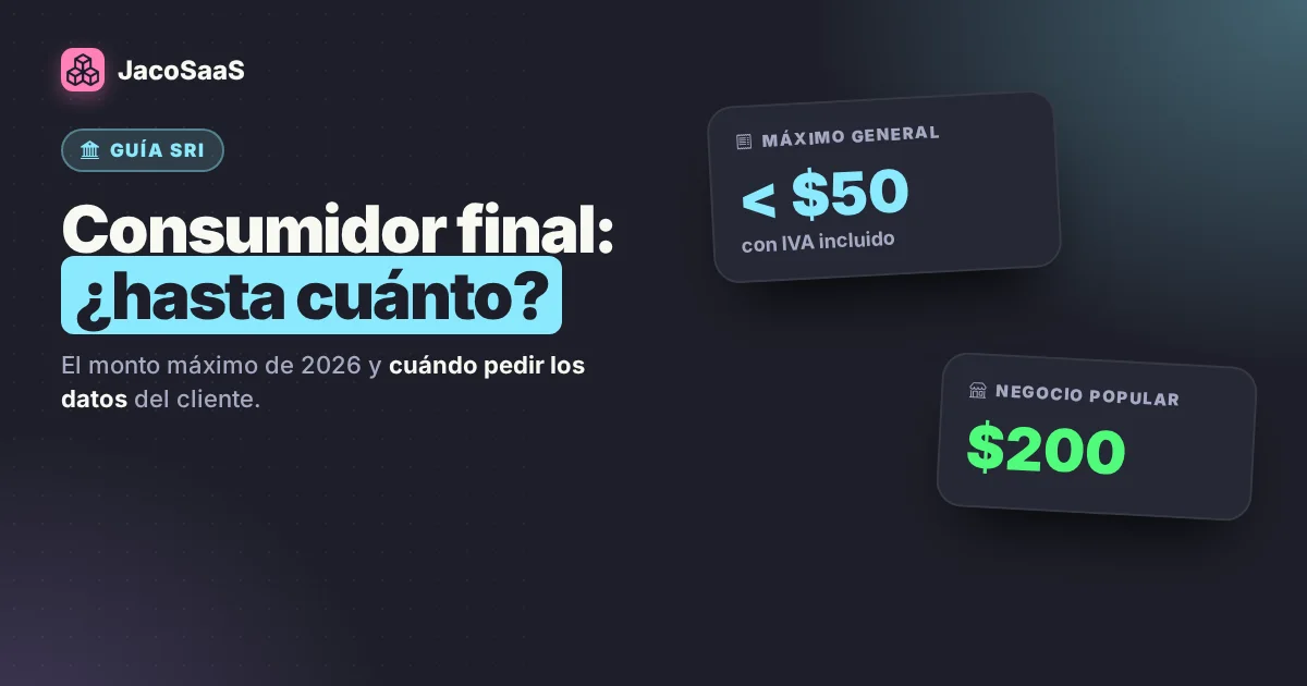 Factura a consumidor final 2026: monto máximo y cuándo pedir los datos del cliente