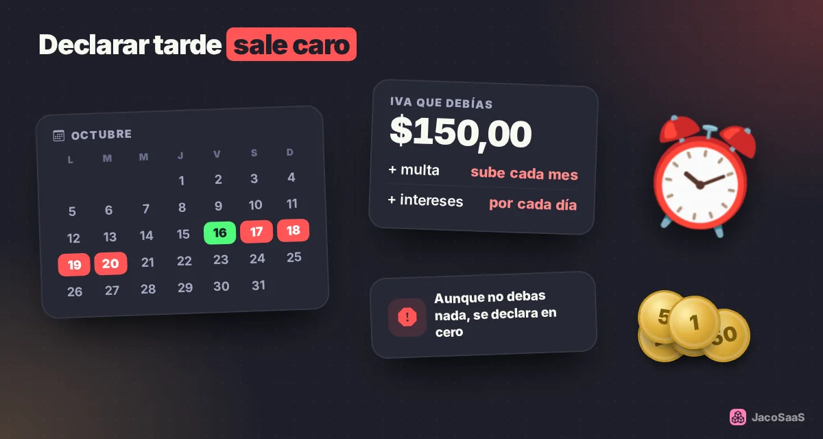 Cada día de atraso suma intereses y la multa crece con cada mes.