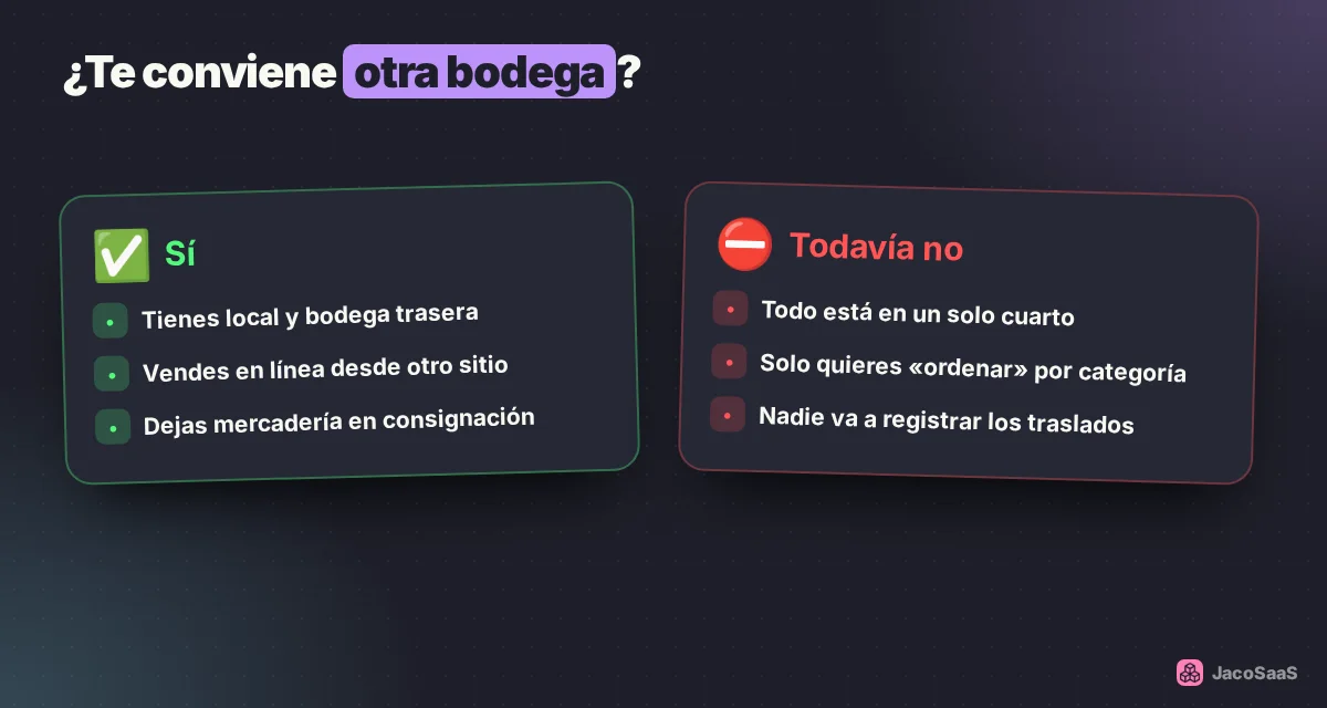 Cuándo vale la pena abrir otra bodega en el sistema y cuándo todavía no.