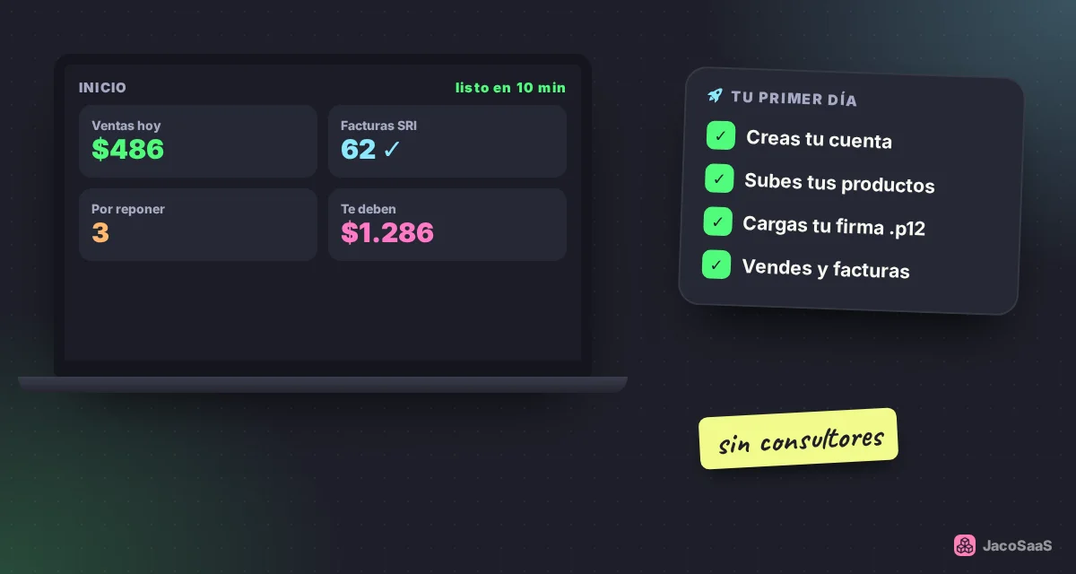 Tu primer día: cuenta, productos, firma y a vender.