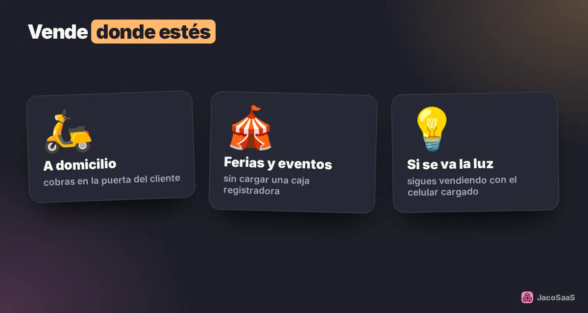 A domicilio, en ferias o cuando se va la luz.