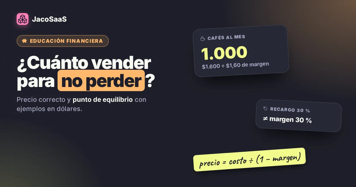 Precio correcto y punto de equilibrio: cuánto cobrar y cuánto vender para no perder