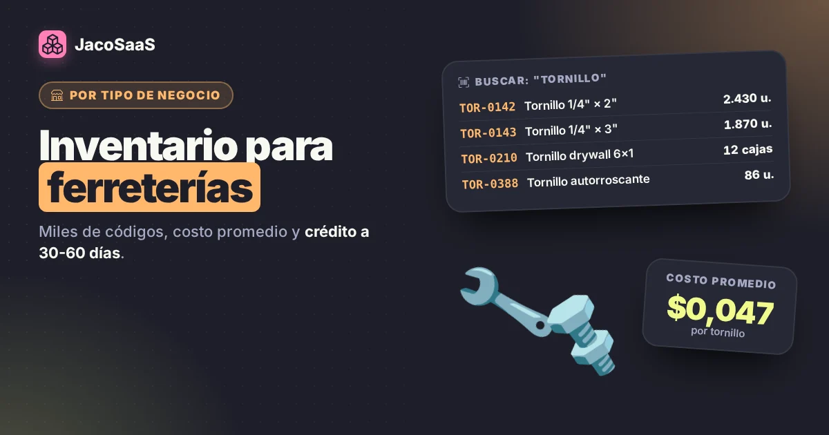 Software de inventario para ferreterías