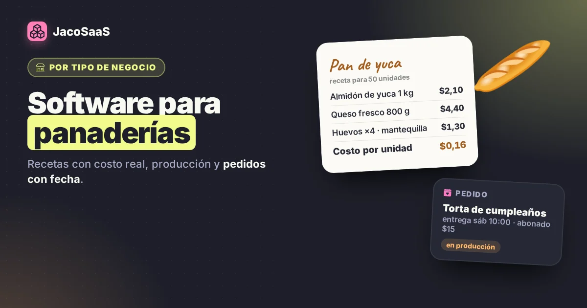 Software para panaderías: JacoBakery