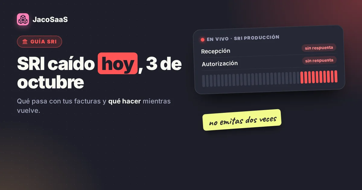 SRI caído hoy, 3 de octubre: qué pasa con tus facturas y qué hacer