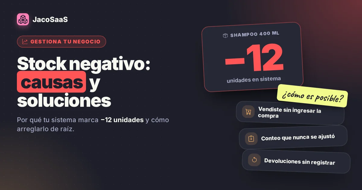 Stock negativo: por qué aparece y cómo limpiarlo sin perder el histórico