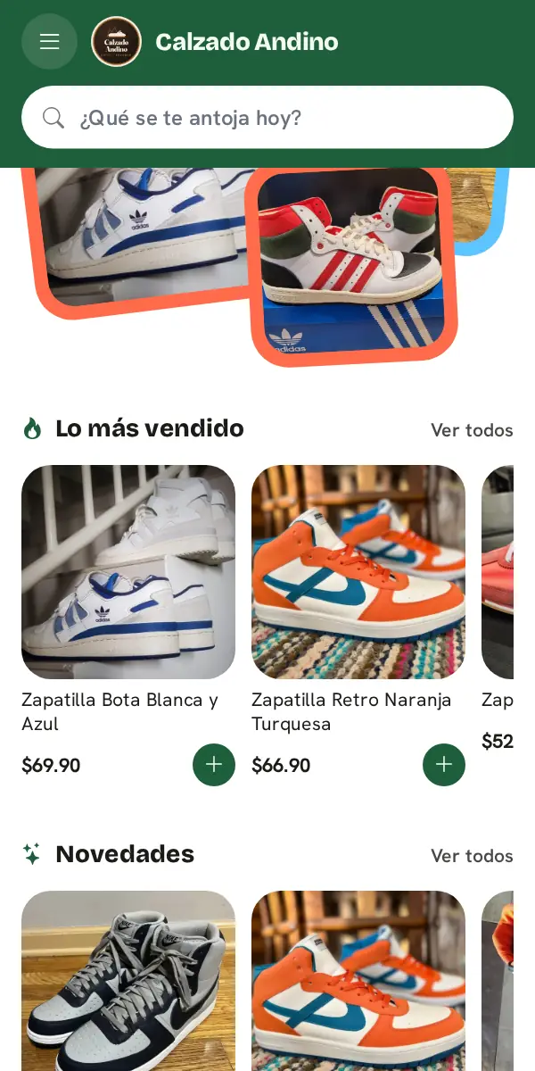 Tienda en línea con el diseño Sabor