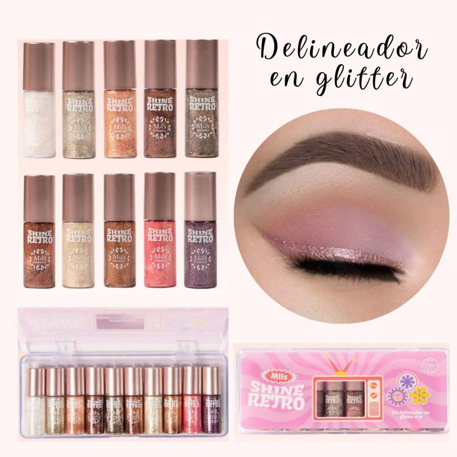 CAJA DELINEADOR RETRO GLITTER SRM01